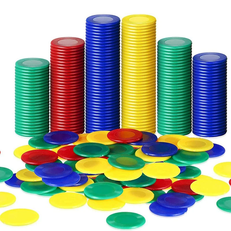 טופ!-1600 חתיכות פלסטיק פוקר צ 'יפס אסימוני משחק 4 צבעים מונה כרטיס למשחק סופר משחק בינגו צ' יפס כרטיס, 4