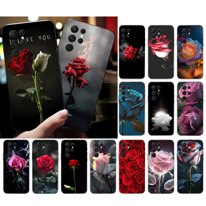 ורדים פרח רוז טלפון Case for Samsung Galaxy S23 S22 S21 S20 אולטרה S20 S22 S21 S10E S20FE הערה 10Plus 20 אולטרה Funda
