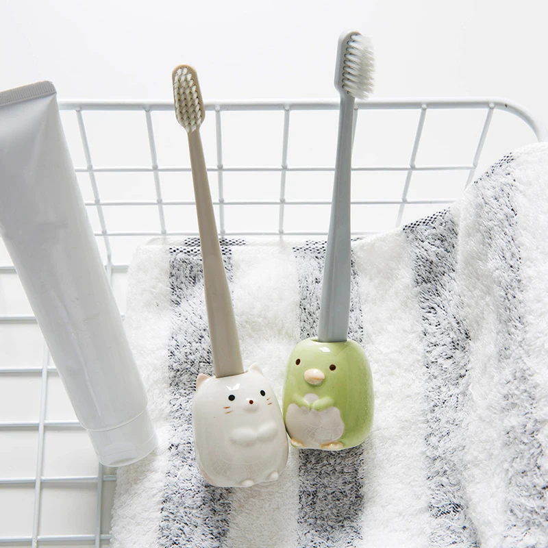 רב תכליתיים חמוד קרמיקה מחזיק מברשת שיניים שירותים מקלחת פשוטה מברשת השיניים לעמוד מדף אביזרי אמבטיה