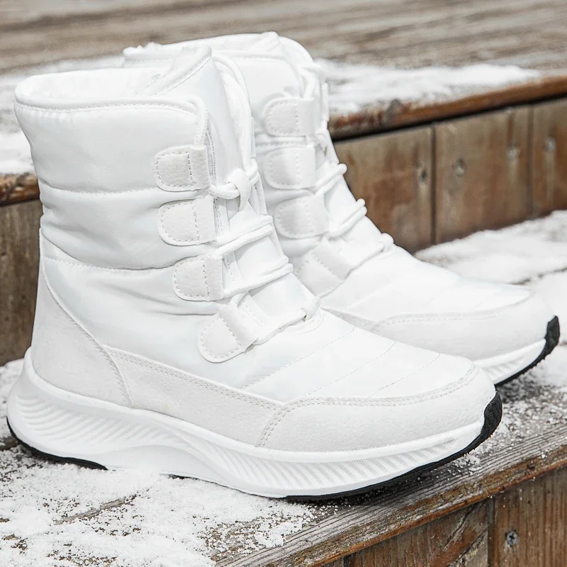 נשים מגפיים חמים נעלי ספורט אופנתי שחור לבן מגפי קרסול חיצוני מגפי חורף עמיד למים מגפי שלג נשים Botas דה Mujer