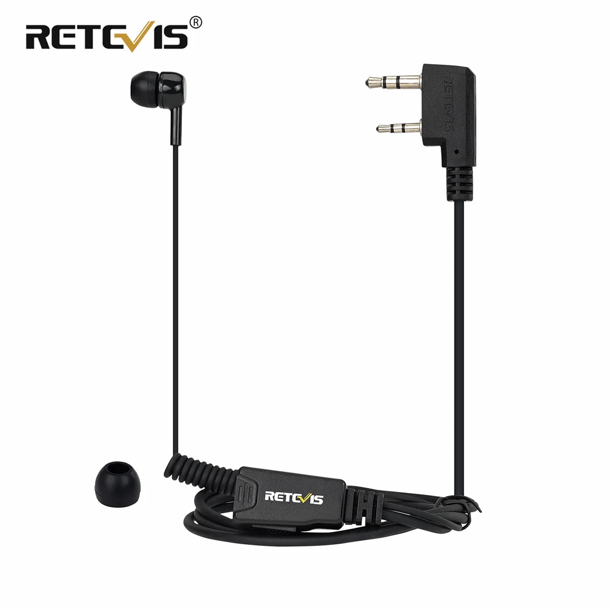 RETEVIS EEK022 ווקי טוקי Earphopne In-Ear Bud האוזנייה כבל מסולסל PTT המיקרופון עבור אוזניות Kenwood Baofeng UV5R עבור Motorola