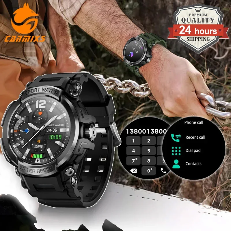 CanMixs שעון חכם עבור אנשים 600mAh Bluetooth קוראים צמיד 24/7 קצב הלב החמצן בדם עמיד למים ספורט כושר Smartwatch גברים