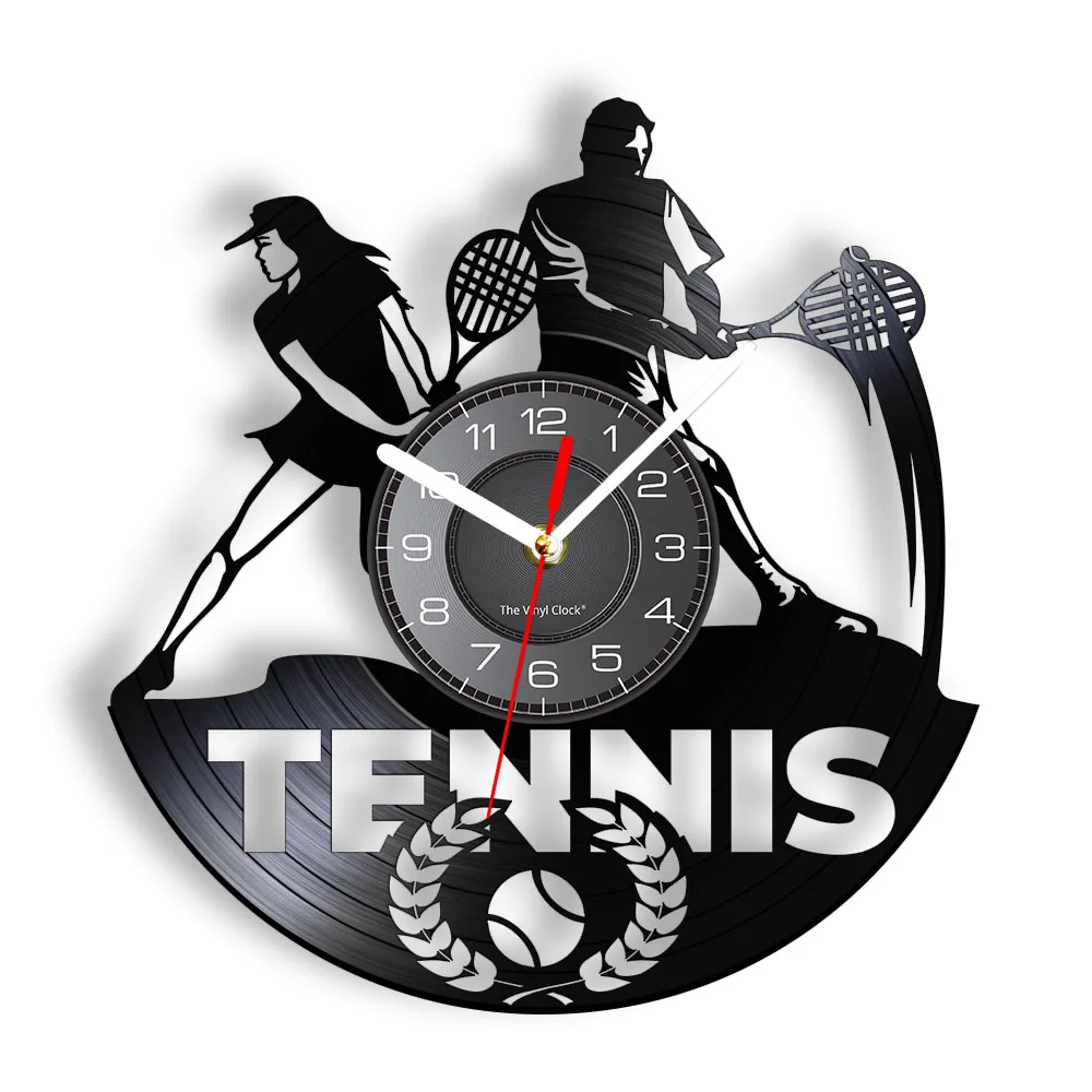 זוגות מעורבים שחקן טניס ויניל של האלבום שיא שעון קיר משחקי כדור פעילות גופנית ספורט יצירות אמנות Watch טניס חובב מתנות