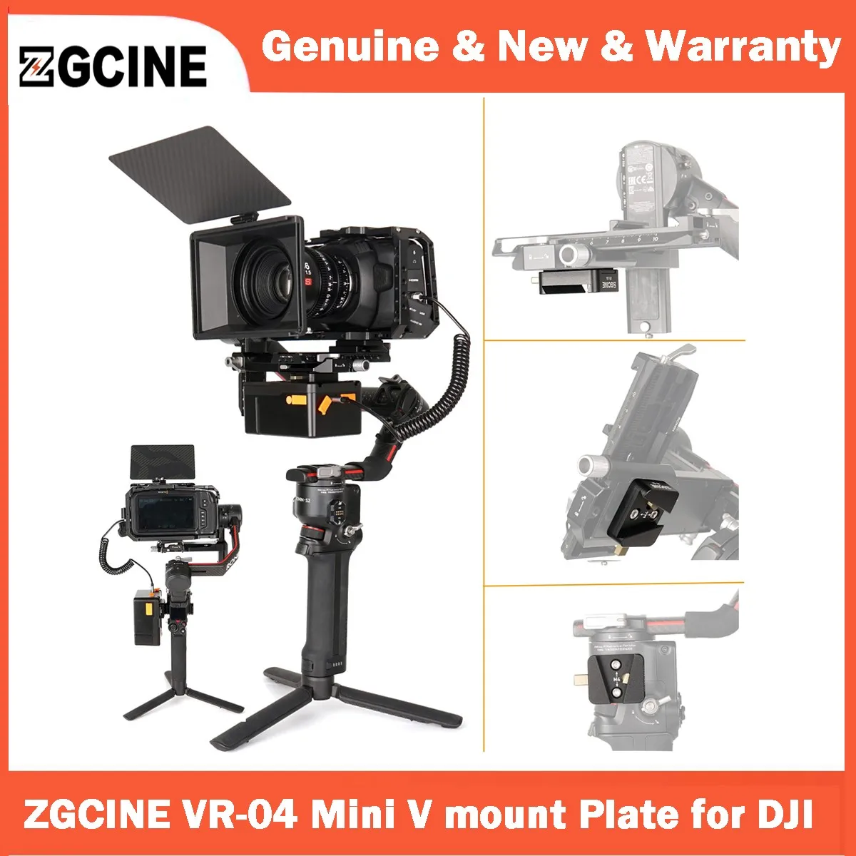ZGCINE VR-04 מיני V הר צלחת DJI רונין מאזנים מייצב S2 S3 המגרש ציר