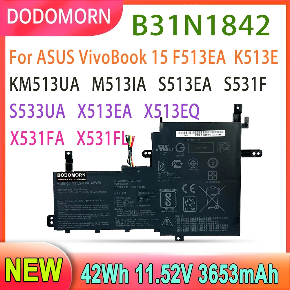 חדש B31N1842 סוללה של מחשב נייד עבור ASUS VivoBook 15 F513EA K513E KM513UA M513IA S513EA S531F S533UA X513EA X531FA X531FL סדרה