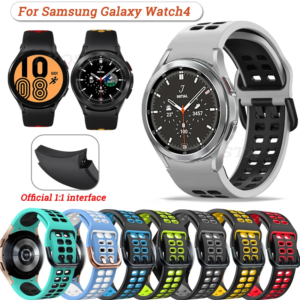 הרשמי רצועות עבור Samsung Galaxy השעון 4 40mm 44mm Smartwatch סיליקון רכס ספורט קוראה צמיד Watch4 קלאסי 42 46mm הלהקה