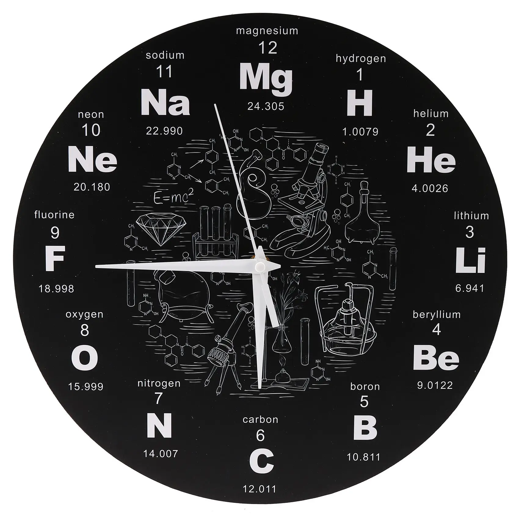 הטבלה המחזורית של היסודות של אמנות קיר כימי סמלים שעון קיר חינוך יסודי להציג בכיתה השעון של המורה מתנה