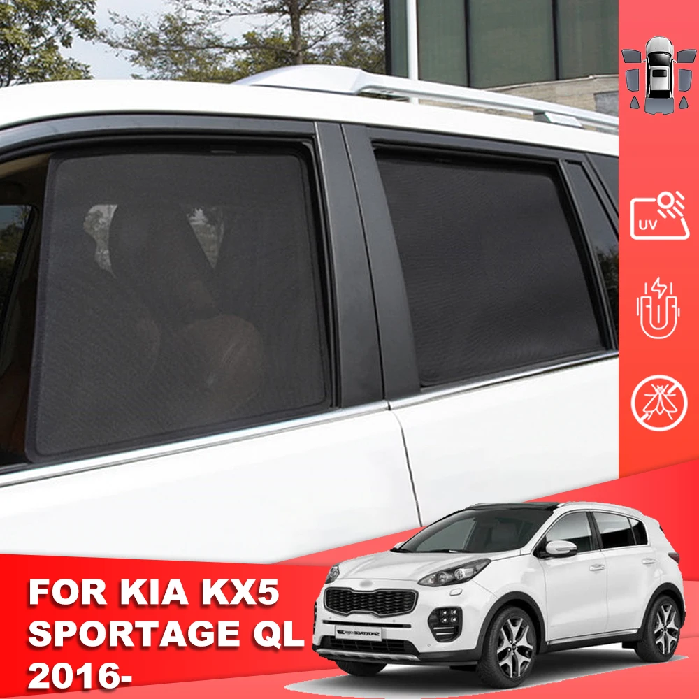 עבור Kia Sportage QL 2016-2021 רכב מגנטי שמשיה מגן אחורי בצד התינוק חלון שמש צל מגן השמש הקדמי שמשה וילון