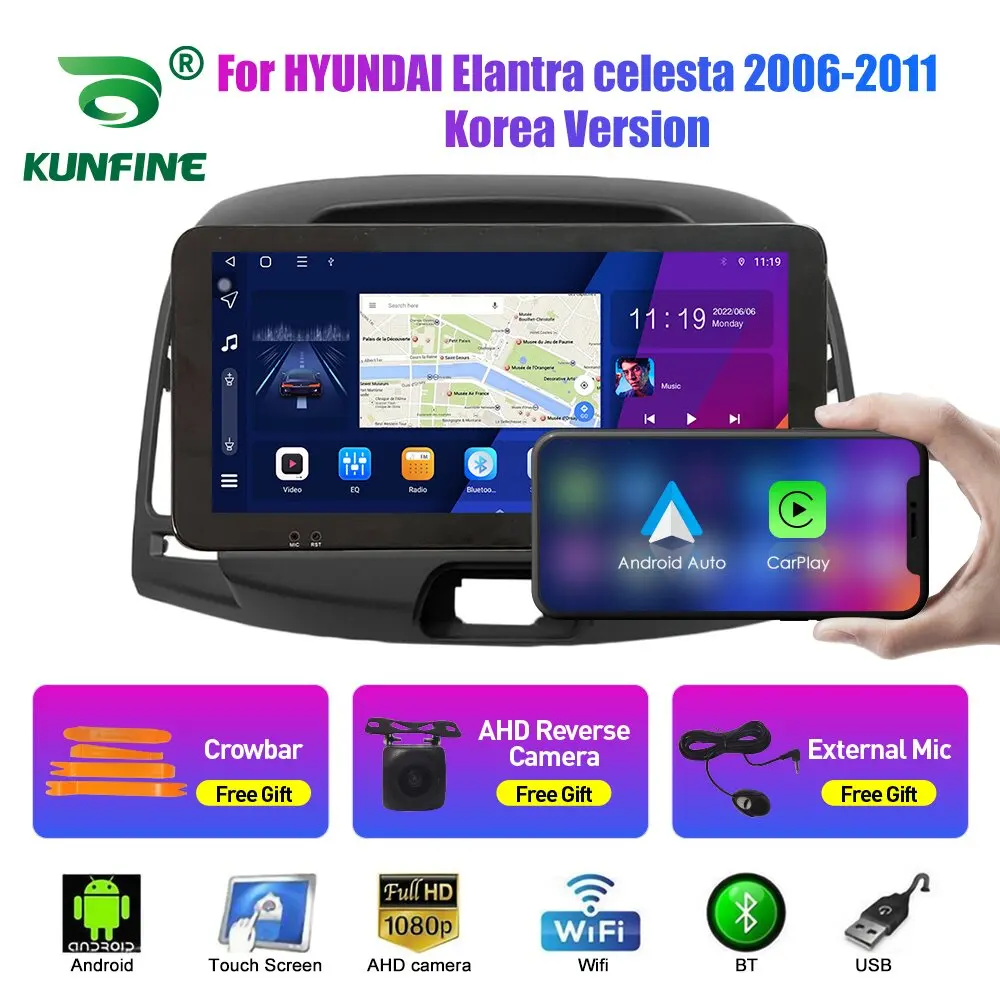 10.33 אינץ רדיו במכונית עבור יונדאי ELANTRA צ ' לסטה 2Din אנדרואיד אוקטה Core סטריאו לרכב DVD ניווט GPS נגן QLED מסך Carplay