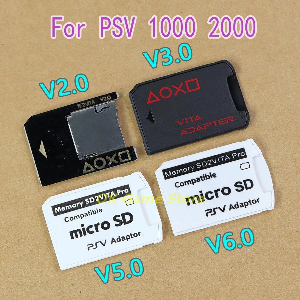 1pc זיכרון מיקרו SD חריץ לכרטיס עבור SD2VITA Pro מתאם V2 V3 V5 V6 הקורא ממיר PS ויטה PSV 1000 2000 על PSV1000 2000