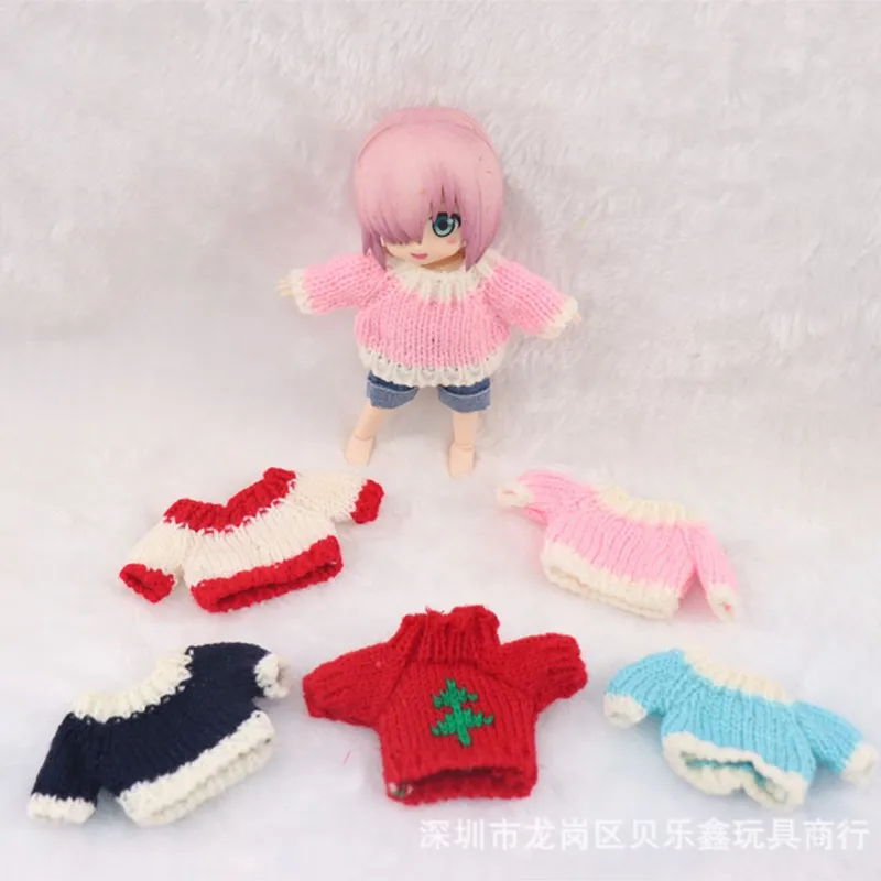הסוודר Kawaii נערה בובות אביזרים Ob11 16cm 17cm בובת בגדים בגדי תינוקות BJD בובה אביזרים סוודר בגדים