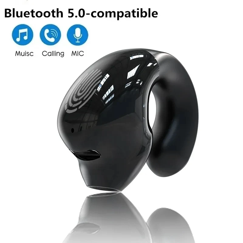 יחיד-אוזן קליפ על אוזניות TWS Bluetooth 5.3 אוזניות אלחוטיות Earbud עם מיקרופון דיבורית ספורט אוזניות עבור Iphone סמסונג