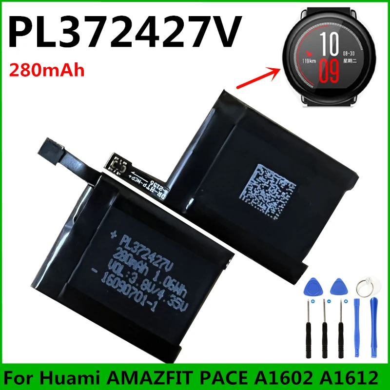 מקורי חדש PL372427V 280mAh סוללה עבור Huami AMAZFIT קצב A1602 A1612 ספורט שעון חכם תיקון מצברים סוללות