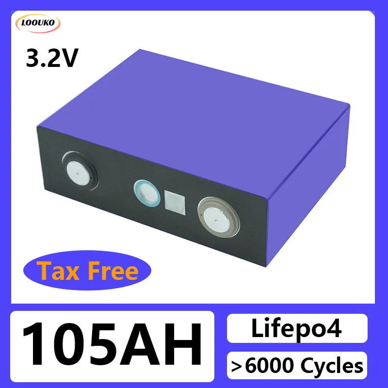 סוללת LiFePO4 3.2 V 105AH DIY 12V 24V 36V 48V ליתיום ברזל פוספט נייד נטענת עבור עגלת גולף batterie עבור RV EV מחנאי