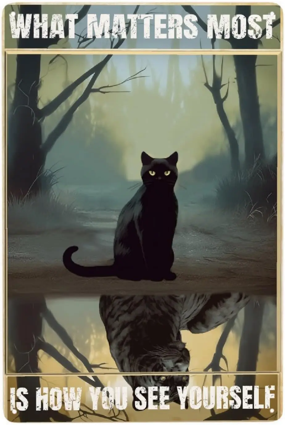 חתול שחור וינטג מתכת פח סימן קיר בעיצוב מתנות, כרזות רטרו מתכת אלומיניום סימנים הביתה השינה פח מצחיק פלאק
