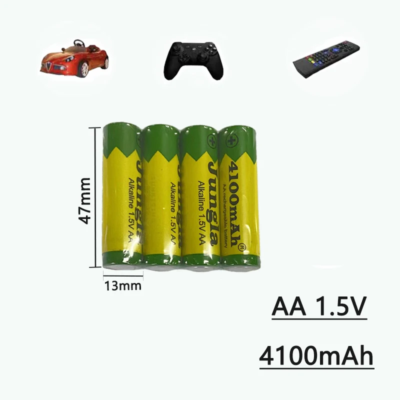 4~8 יח ' סוללת AA 4100mah אלקליין 1.5 V נטענות Batery Led אור、 צעצוע、 Mp3