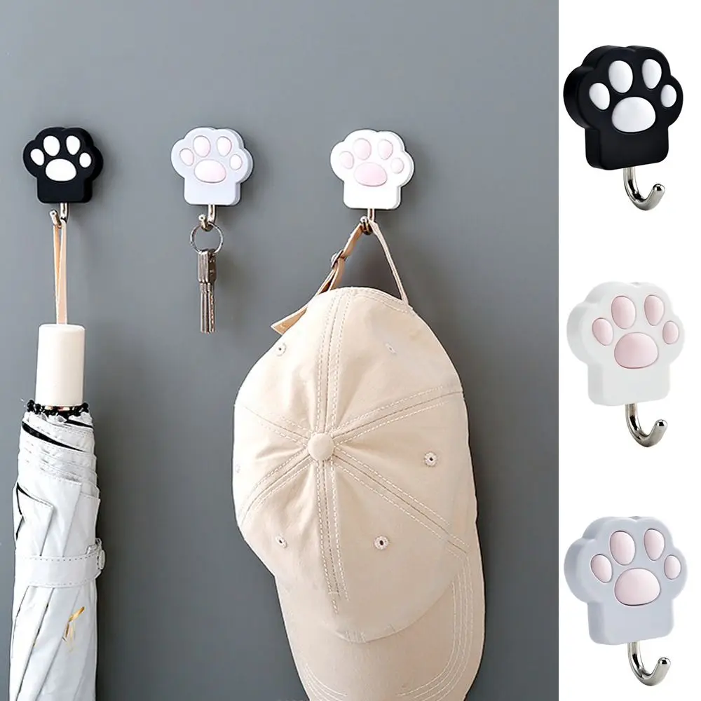 פלסטיק חתולים כף צורת קולב יצירתי עמיד למים אגרוף חינם מתלה מעילים על הקיר דבק עצמי בעל מגבת השינה