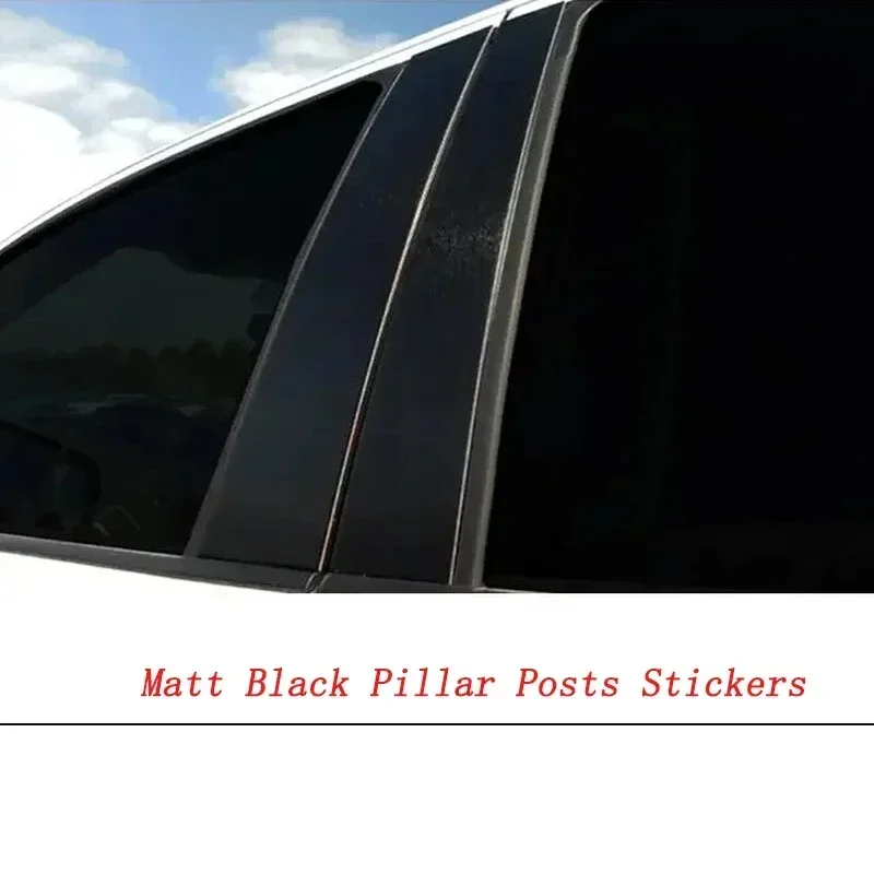 מתאים עבור ג 'יפ צ' ירוקי KL 2014-2023 6Pcs שחור מאט דלת המכונית חלון עמוד הודעות לחיתוך כיסוי מדבקות אוטומטי עמודה בלוח חלקים