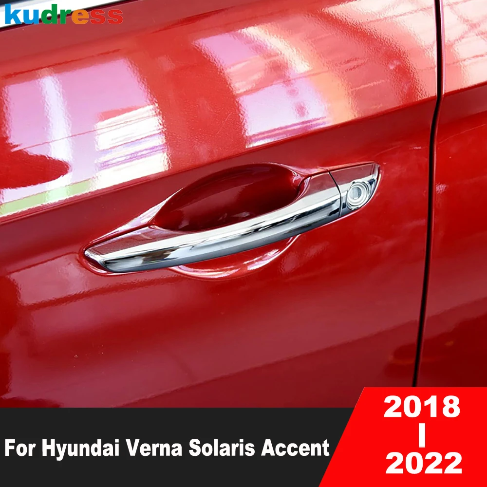 עבור יונדאי ורנה, Solaris מבטא 2018 2019 2020 2021 2022 5 GE Chrome המכונית הידית בצד לכסות לקצץ החיצוני אביזרים