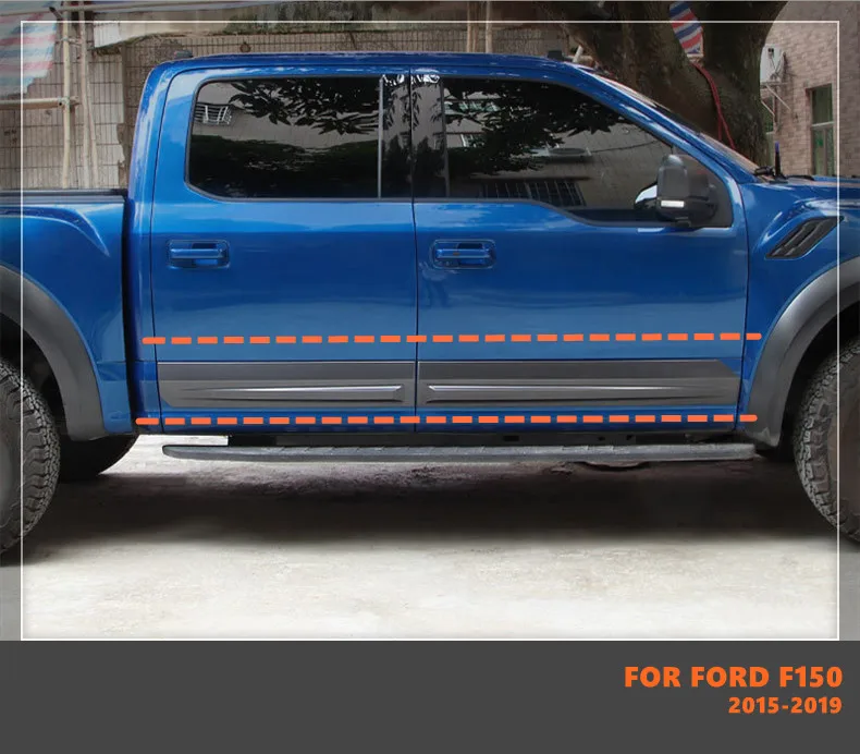 איכות טובה המכונית בצד ABS דלת דפוס גופני סרט מגן מכסה ערכת לקצץ מתאים פורד F150 F-150 2015-2019
