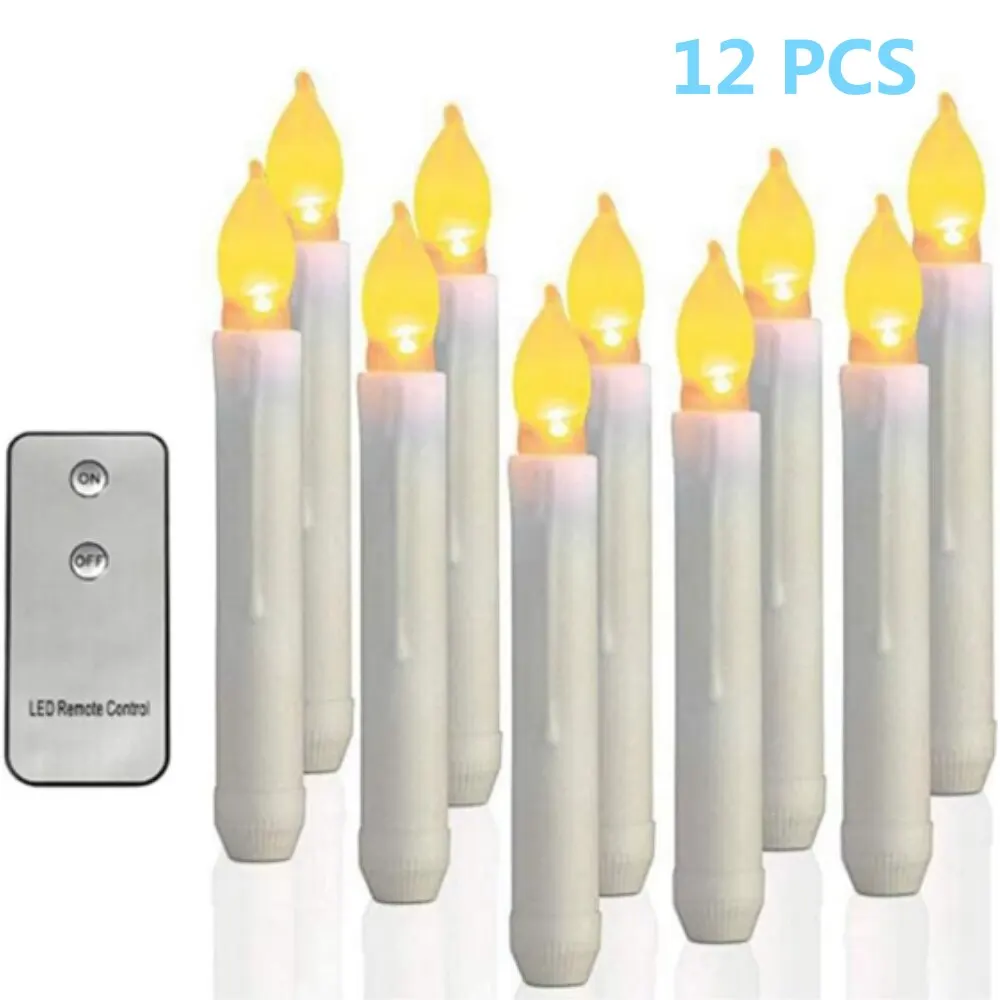 12 יח ' Flameless LED נרות להתחדד מופעל על סוללה נרות מהבהב LED נרות אור חמים כנסיית חג המולד, ליל כל הקדושים החתונה