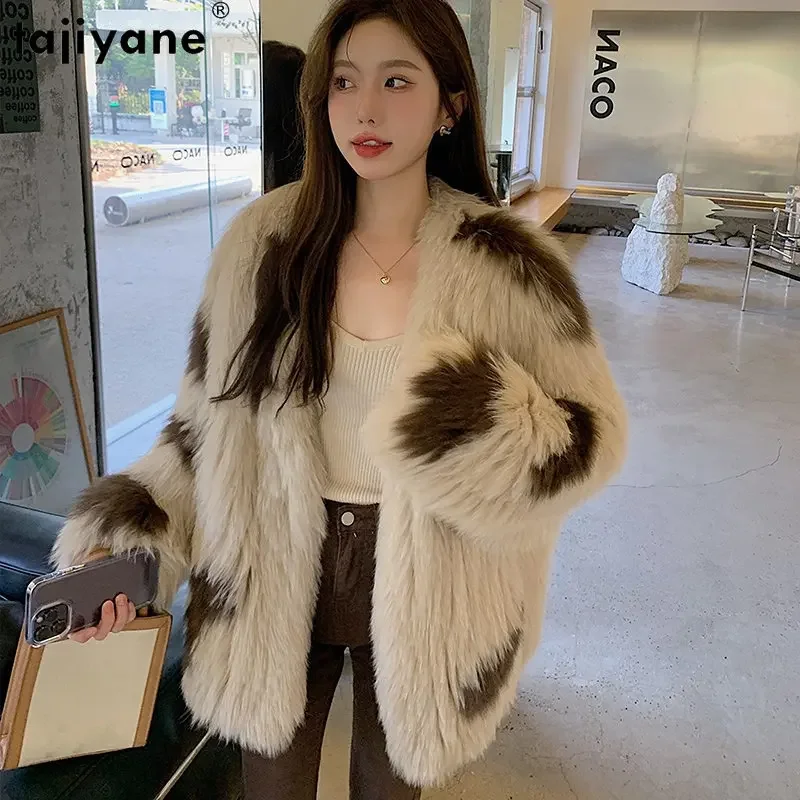 Tajiyane חורף פרווה מעיל נשים 2023 קוריאני אופנה פרווה ג ' קטים לנשים פוקס מעילי פרווה Veste פאטאל SGG1625