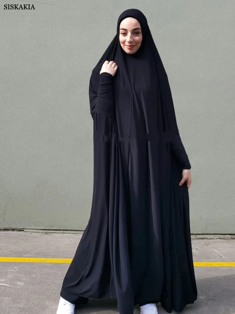 Siskakia טורקית נשים Abaya מרוקאי Bindalli בגדים מסורתיים Hijabs שמלת עטלף שרוול מנופחים המוסלמים רמדאן החלוק