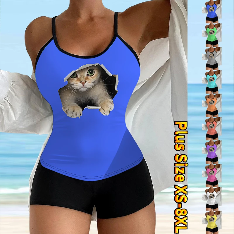 חדש Tankinis סט קיץ החוף ללבוש את אופנת נשים Monokini בגדי ים שני חלקים חוף בגדי ים הדפסת 3D Tankinis שחייה XS-8XL