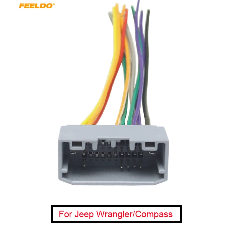 FEELDO 5Pcs סטריאו לרכב החיווט מתאם נקבה Plug עבור ג ' יפ רנגלר/מצפן OEM מפעל חוט שמע כבלים #FD2890
