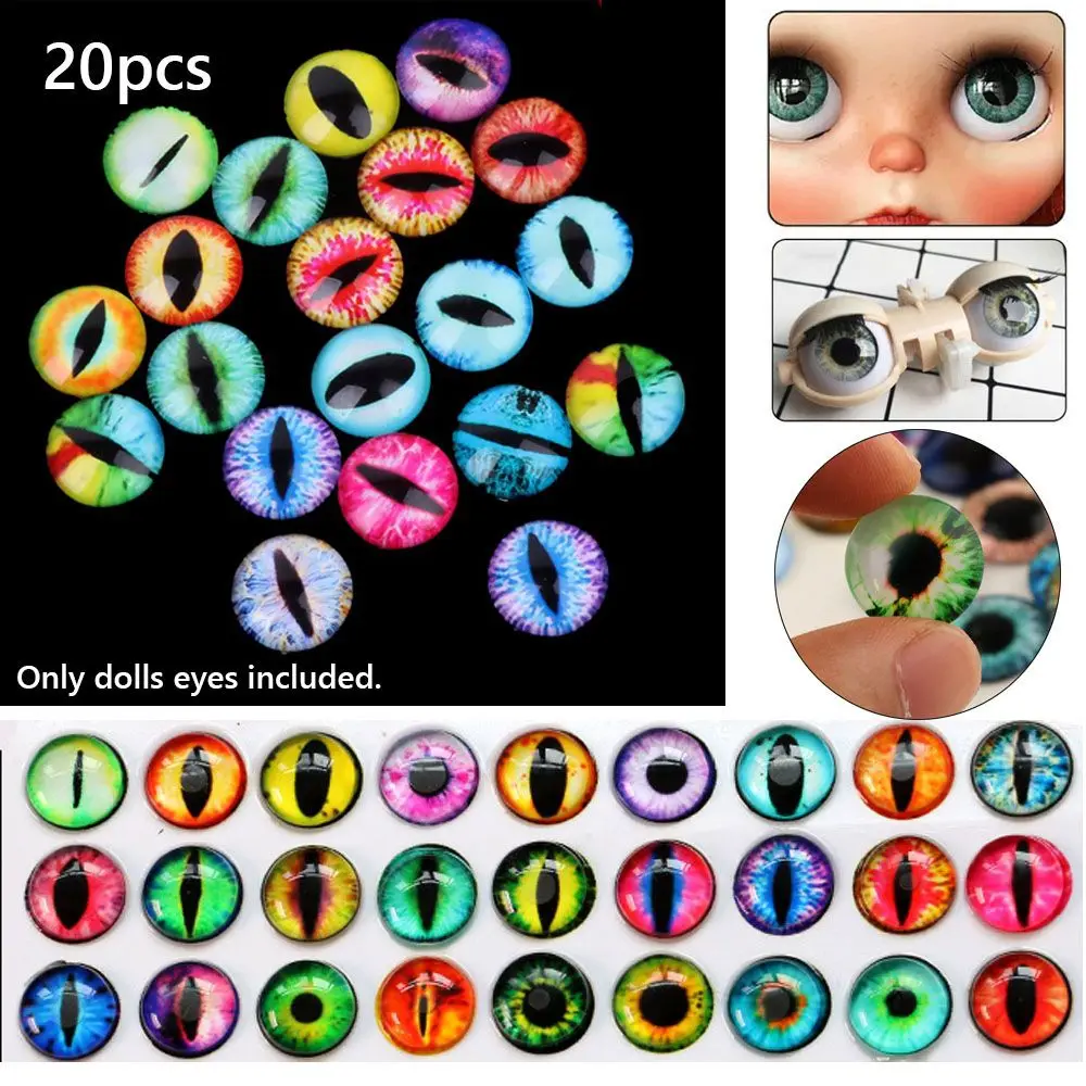 20pcs אבזרים חדשים חיות צעצוע דינוזאור זכוכית בובות עיניים הזמן רן DIY אמנות העיניים.