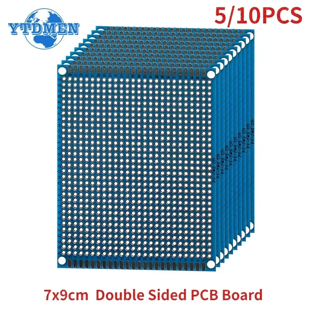 5/10PCS PCB לוח אב טיפוס הלוח הכחול 7x9cm דו צדדית אוניברסלי מעגלים מודפסים DIY אלקטרוני קיט, עבור Arduino