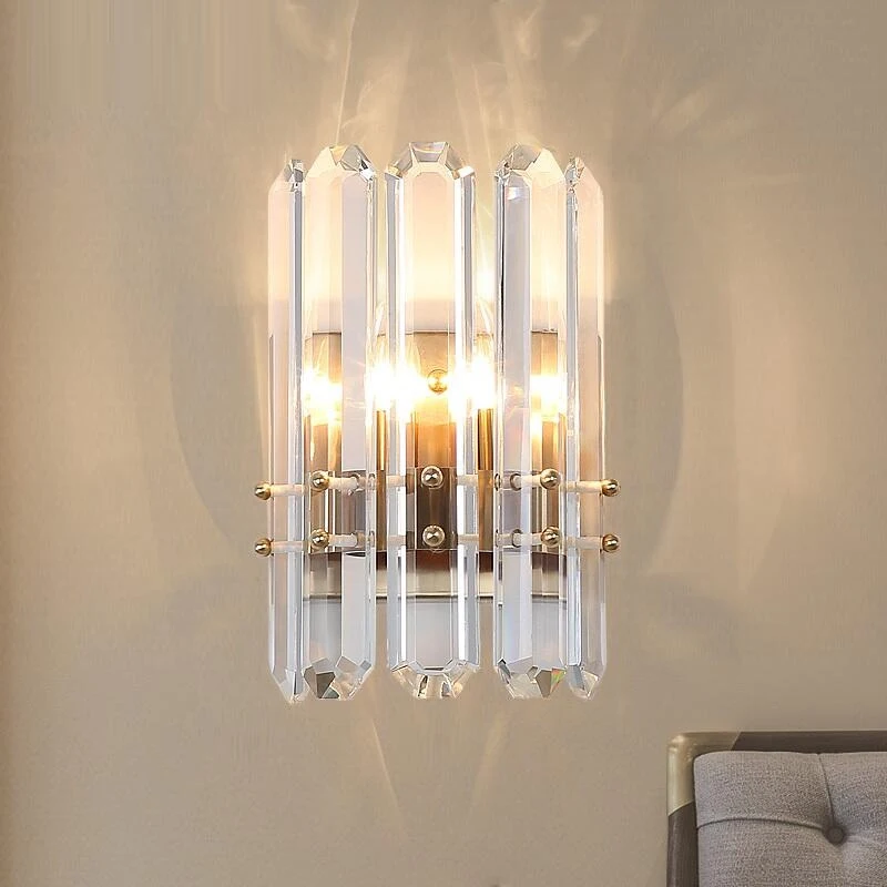 חדש קריסטל מנורת קיר קיר אורות LED עבור הסלון מלון שחור קישוט קיר מנורת קריסטל