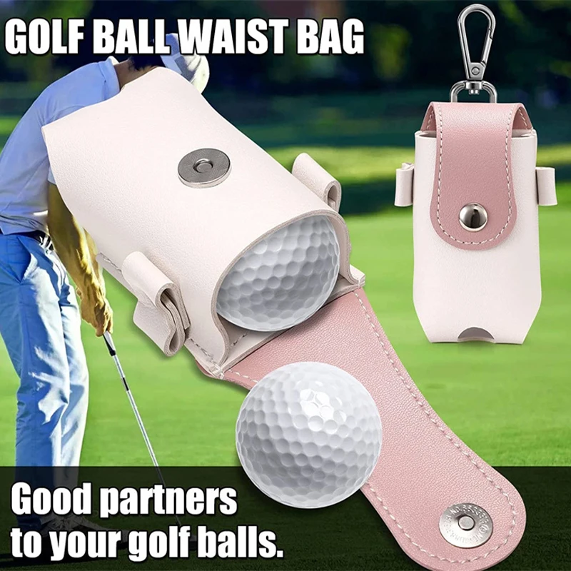 מיני גולף, כדור תיק גולף מגן תיק עור PU תיק מותניים תלוי עם אבזם גולף ספורט אביזרים כדורי גולף בעל כיסוי