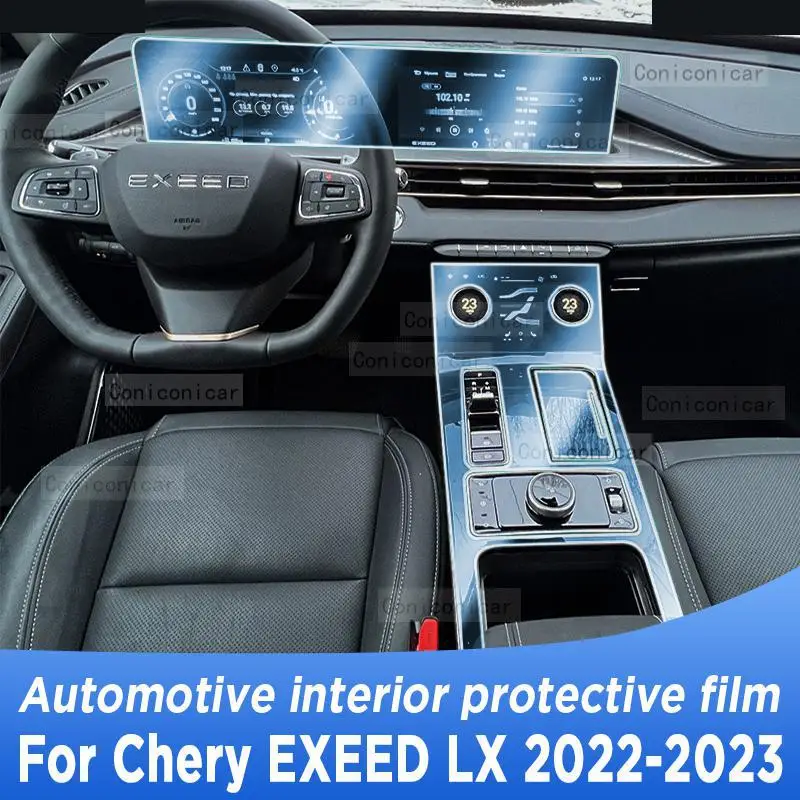 על Chery EXEED LX 2022-2023 תיבת הילוכים פנל מסך ניווט רכב הפנים TPU סרט מגן מכסה נגד שריטות המדבקה
