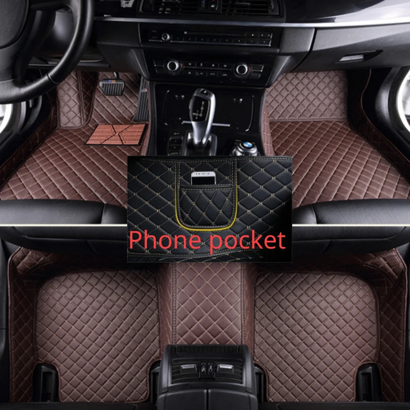מנהג המכונית מחצלות עבור אאודי A3 8VS לימוזינה 2013-2018 שנים הטלפון בכיס שטיח הפנים אביזרי רכב