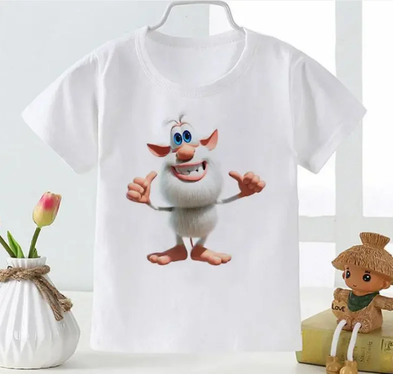 קריקטורה מצחיק בגדי תינוקות דפוס חולצה בנים ובנות רך לבן חולצת תינוק קיץ אופנה חדשה בסגנון מלמעלה ילדים החולצה